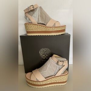 Vince Camuto Pink Tan Espadrilles Chic Design